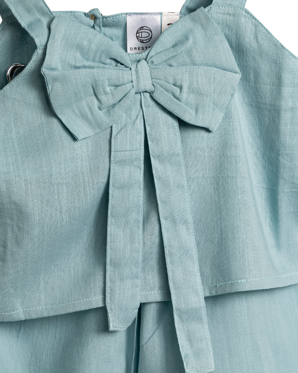 Close-up of girls Aqua Mist pure cotton co-ord set showing soft breathable fabric