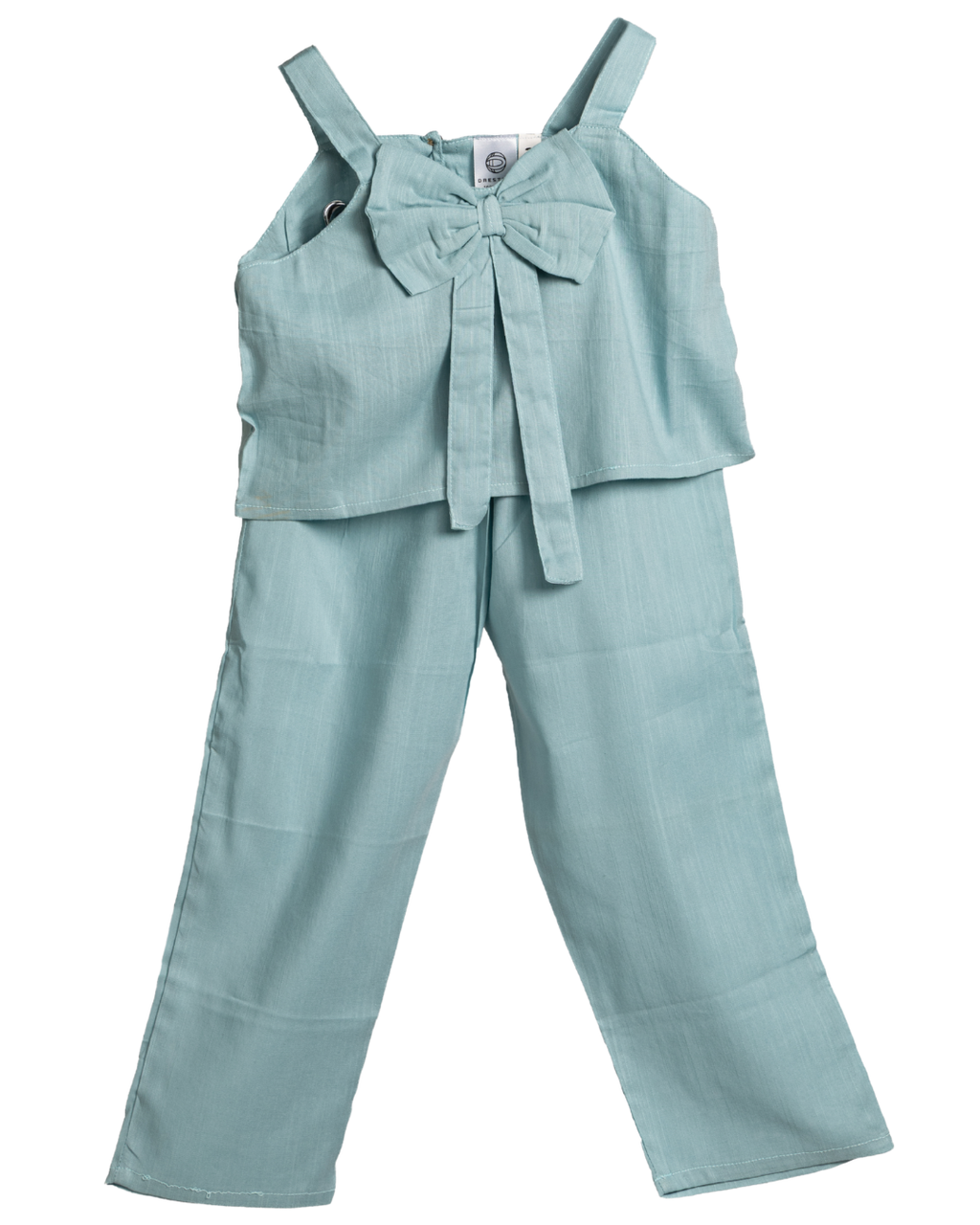 Back view of girls Aqua Mist co-ord set in pure cotton by Dresteny