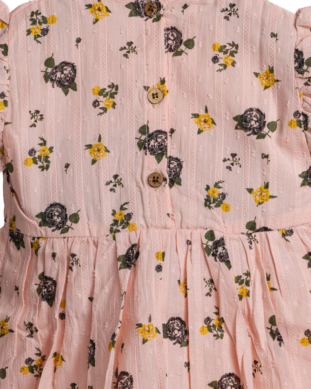 Dresteny Peach Blossom cotton floral frock for girls – back-view