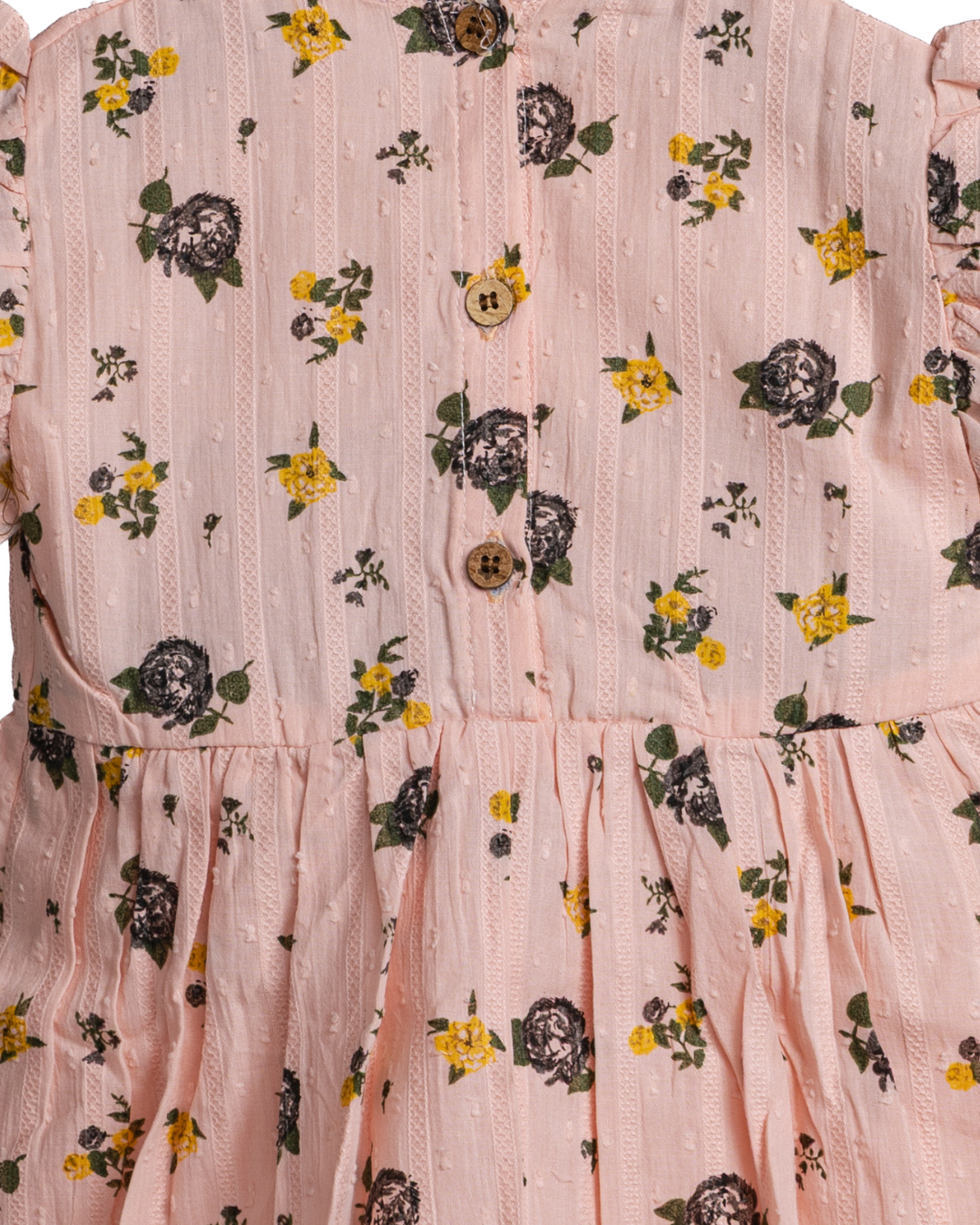 Dresteny Peach Blossom cotton floral frock for girls – back-view