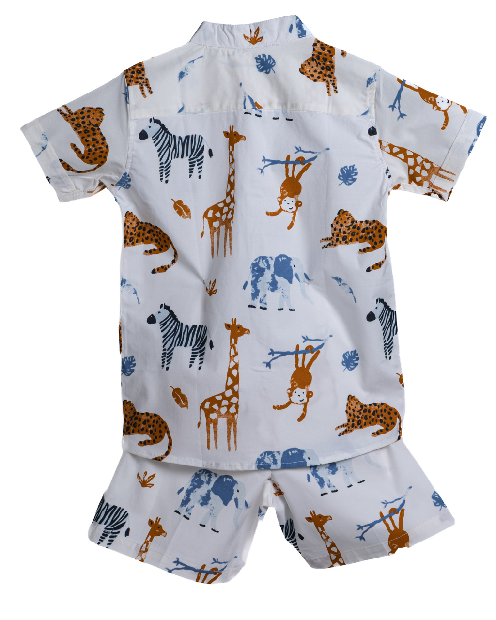 Boys safari print cotton co-ord set by Safario, comfortable everyday kids wear – front view