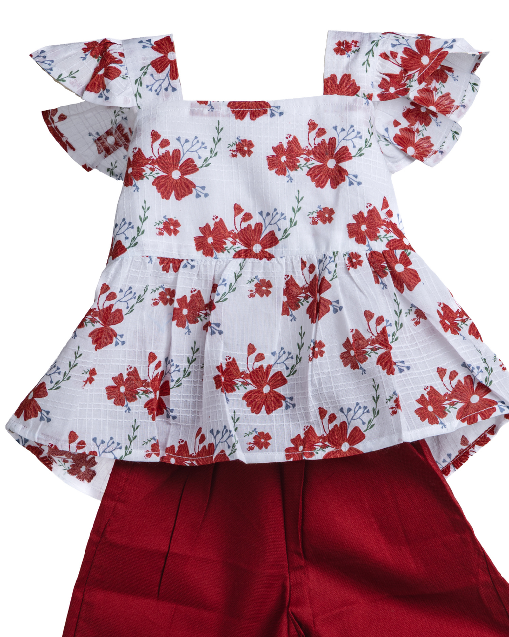 Dresteny Scarleta floral cotton co-ord set for girls – front view