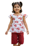 Scarleta floral cotton co-ord set for girls – front view