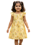 Sunbloom yellow cotton frock for girls – front view